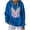 A Blue, variant on Women's Hoodies Ndbuld Ladies' Fashionable Casual Printed Solid Color Long Sleeved Pocket Hooded Groove Stripe Top Hoodie Black XXL