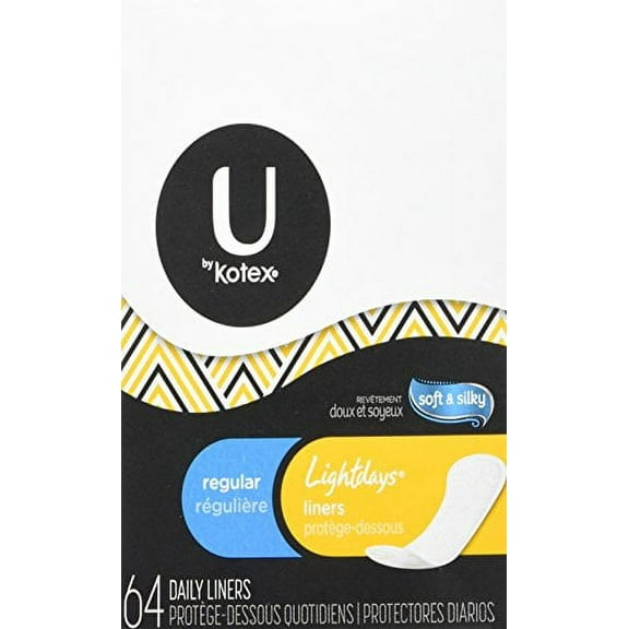 Kotex Natural Balance Lightdays Liners Regular -64 ct. (Pack of 2)