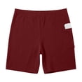 thumbnail image 5 of hlysgo Womens Bicker Yoga Short Elastic Waist Comfort Cozy Shorts Workout Gym Hiking Short with Pockets Wine,XL, 5 of 5