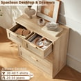 thumbnail image 4 of Leyaoyao 5 Drawer Dresser for Bedroom, Boho Wood Storage Cabinet with Embedded Handle,  Adult Vertical Chest of Drawers for Living Room, Guest Room, 4 of 8