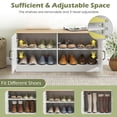 thumbnail image 6 of Costway 2-Door Shoe Bench with Adjustable Shelves, Hidden Storage Space for Hallway Natural+White, 6 of 10
