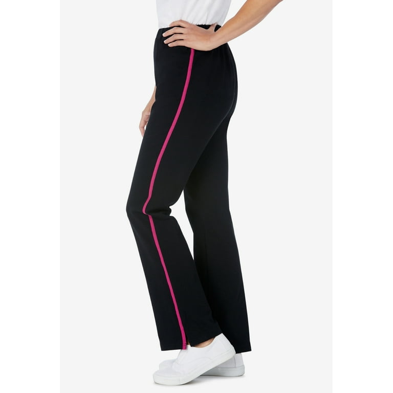 Woman Within Plus Size Stretch Cotton Side-Stripe Bootcut Pant