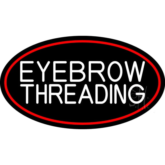 Eyebrow Threading LED Neon Sign 13 x 24 - inches, Black Square Cut Acrylic Backing, with Dimmer - Bright and Premium built indoor LED Neon Sign for Defence Force.