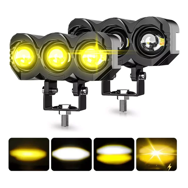 Par Faros Auxiliares Lupa Led Focos Luz 240w Para Coche Moto