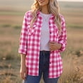 thumbnail image 2 of Plaid Flannel Shirts for Women Long Sleeve Button Down Shirt, M, 2 of 7