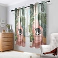 thumbnail image 2 of Yayeee Window Curtains Light Filtering 63"x42" Grommet Panel Pair Home Living Room Decor, Pink Sleeping Cat, 2 of 7