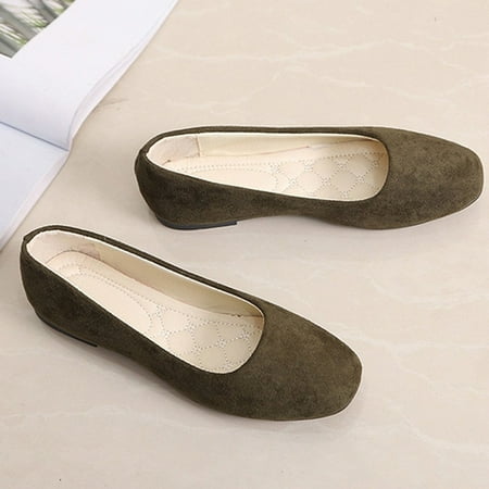 

Women Ladies Slip On Flat Shoes Sandals Casual Ballerina Shoes Size Army Green 43