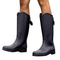 thumbnail image 2 of FRSASU Women's Knee‑High Waterproof Rain Boots Tassel Decor Matte Tall Boots Non‑Slip Sole for Rainy Days & Daily Wear Black, 2 of 8
