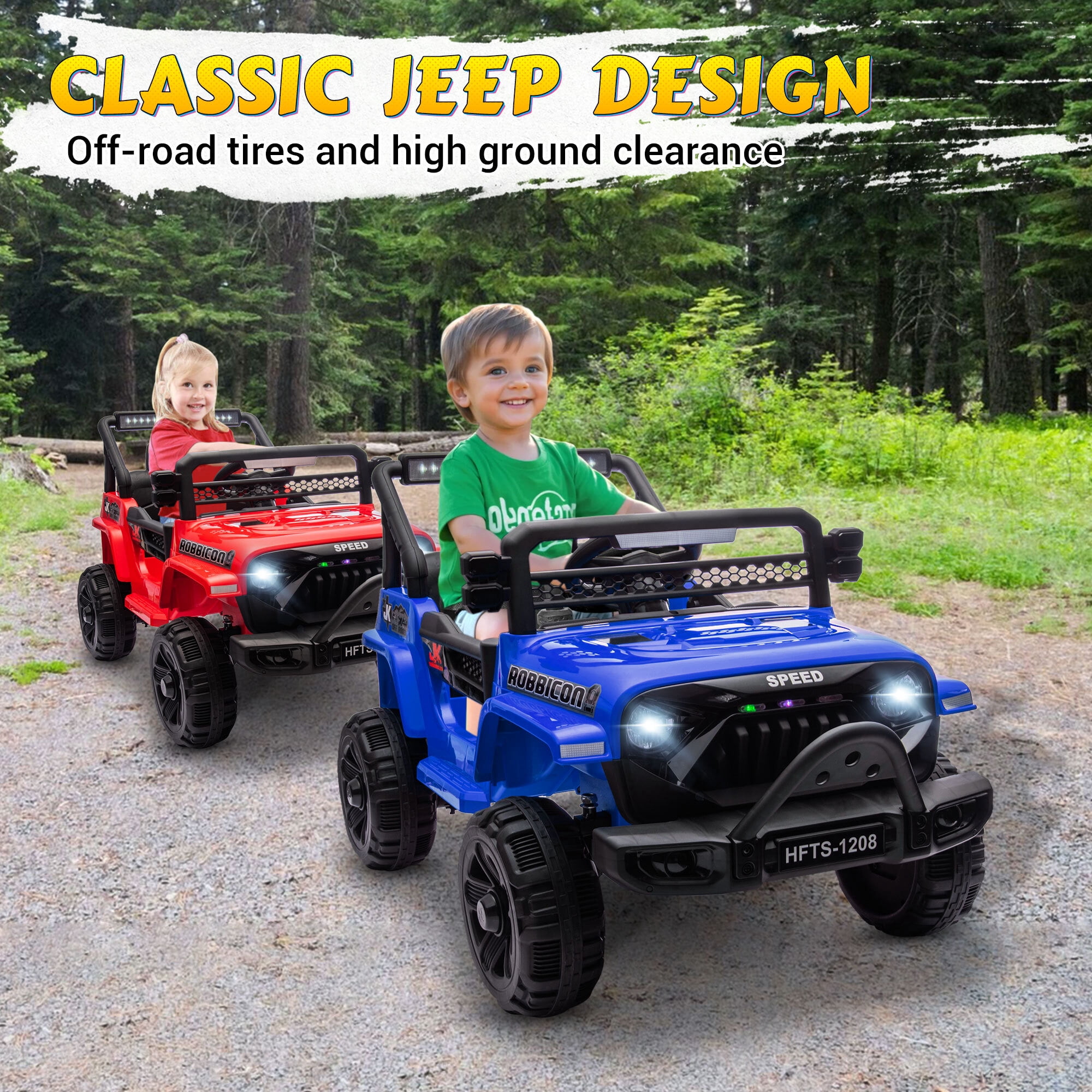 12V Kids Ride on Toys Cars with Parents Control, Toddler Electric Ride on Truck Car with Early Education Function, Riding Toy with 4 Wheel Suspension, MP3, USB, Electric Vehicle for Aged 3+, Blue