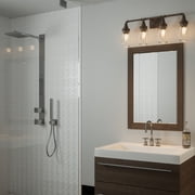Squire 4-Light Rustic Black Vanity Light