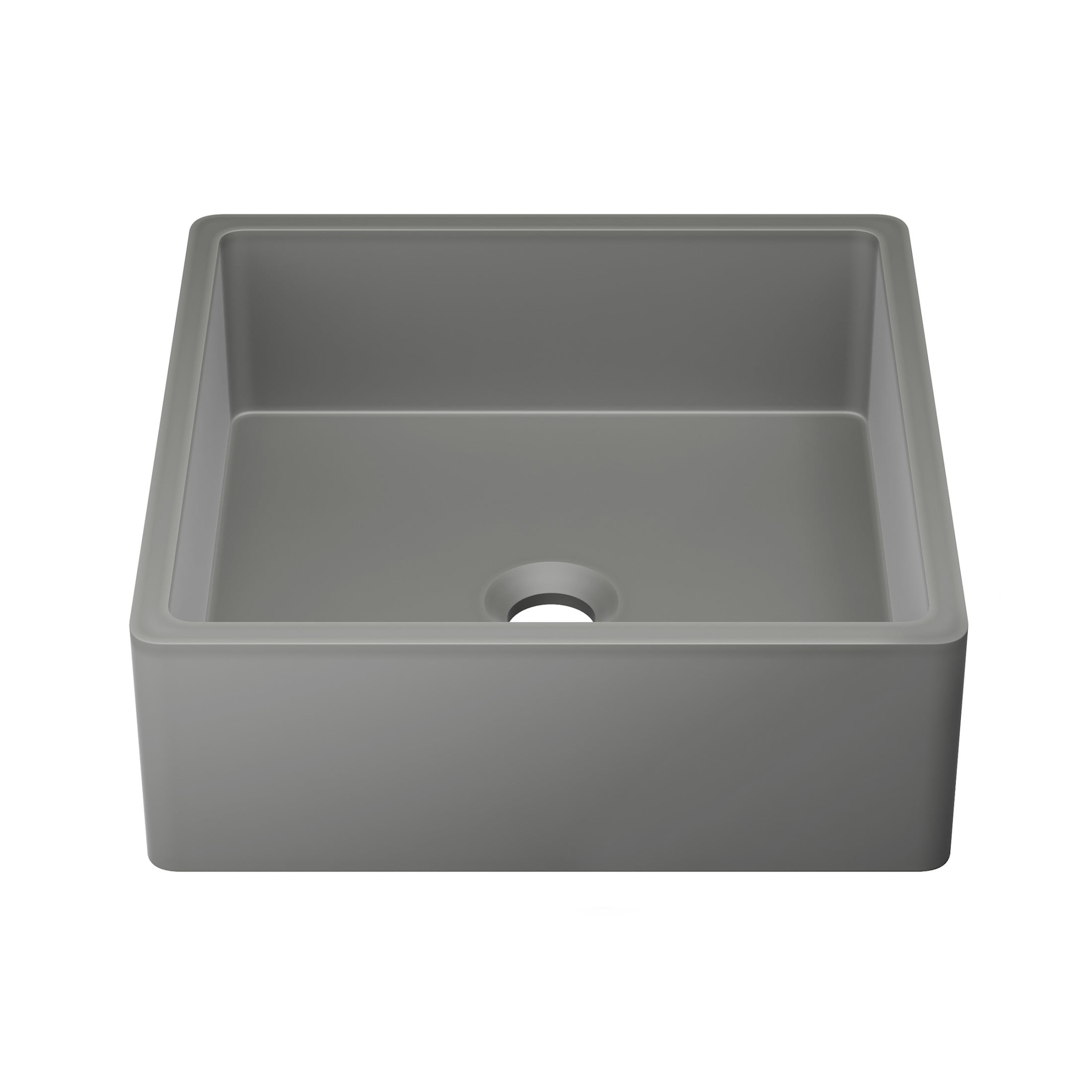 Lisse 15.5" Square Concrete Vessel Bathroom Sink in Dark Gray