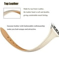 thumbnail image 2 of WFEAGL Leather Band Compatible Apple Watch Band 38mm 40mm 41mm Ivory/Silver, 2 of 4