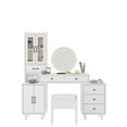 thumbnail image 2 of SYTHERS Modern Makeup Vanity Table Set with Side Cabinet, Nightstand, and LED Mirror, 2 of 8