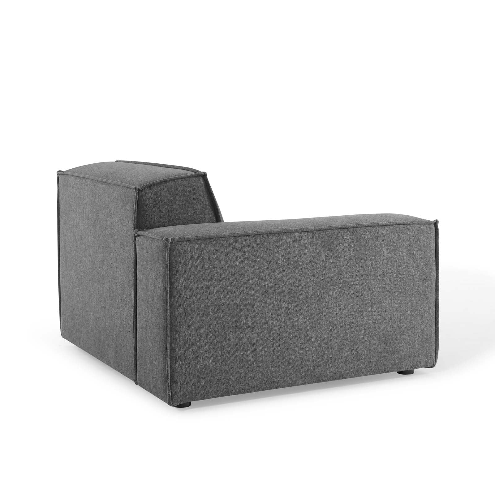 Modway Restore Polyester Fabric Right-Arm Sectional Sofa Chair in Charcoal