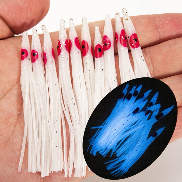 10 Pcs 8cm Pêche Lumineuse luya Appât Aiguille Forme Poulpe Calmar Appât Mou