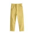 thumbnail image 3 of HAOTAGS Girls Cotton Pants (3-12) Casual Soft and Breathable Stright Leg Long Pants Yellow Size 6, 3 of 10