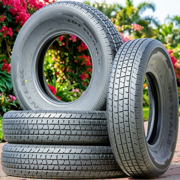 Set of 4 Suntek HD Trail 2 Semi-Steel ST225/75R15 225/75R15 117/112M E 10 Ply Trailer Tires