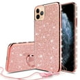 thumbnail image 6 of Compatible for Apple iPhone 12 Pro Case, SOGA Glitter Diamond Rhinestone TPU Phone Cover with Ring Stand and Lanyard Girls Women Cover (Rose Gold), 6 of 7