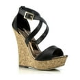 thumbnail image 2 of KAIA Strappy Wedges, Black, 6, 2 of 5