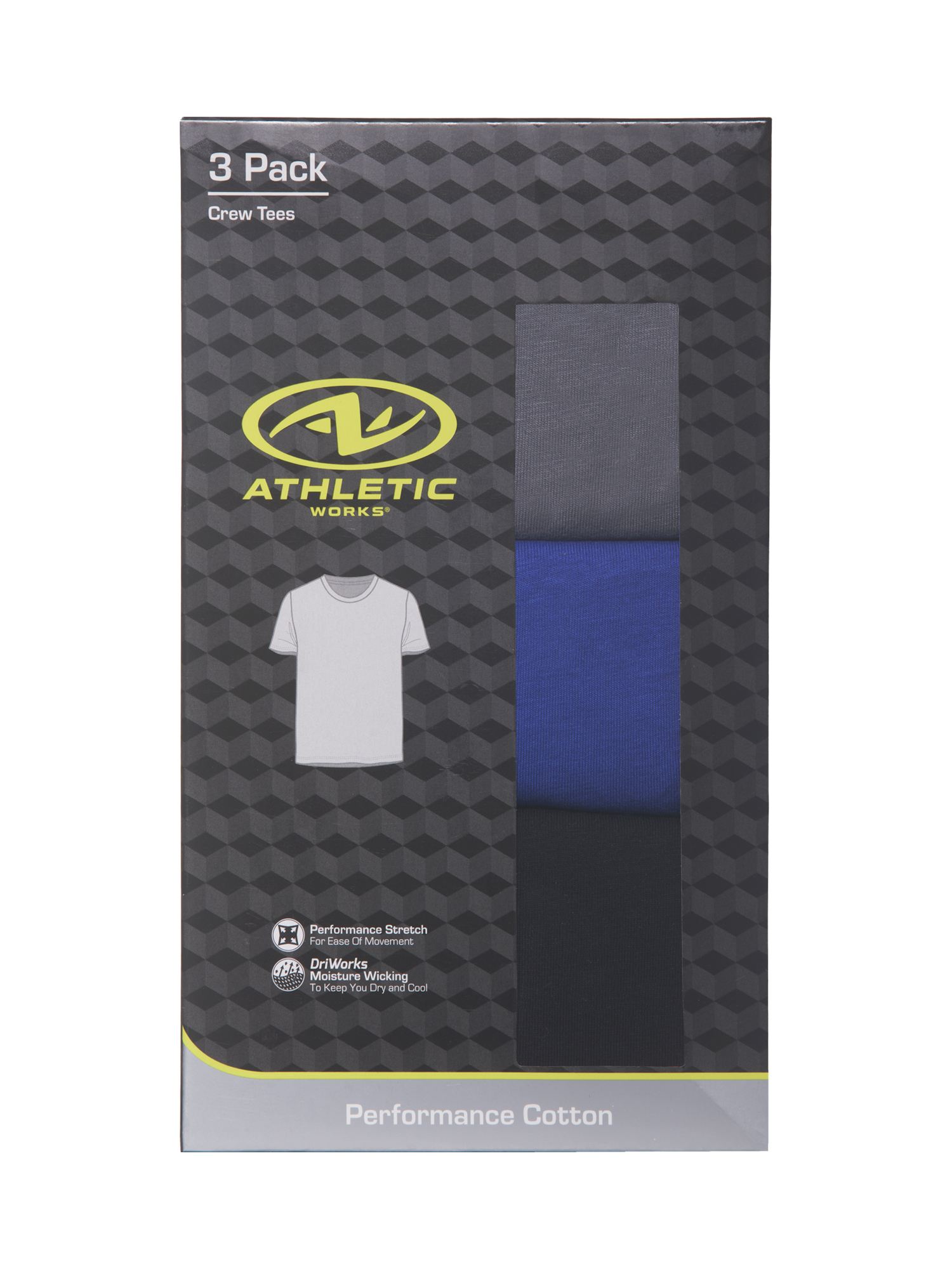 Athletic Works Men's Performance Cotton Crew T-Shirt 3-Pack photo 6