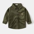 thumbnail image 2 of Otqutp Children Warm Winter Coat Boys Autumn Long Sleeve Solid Color Corduroy Shirt Fashion Long Sleeve Jacket Kids Lightweight Coat(Green,5-6 Years), 2 of 4