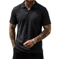 thumbnail image 4 of KIHOUT Men's Jacquard Textured Knit Polo Shirt, Retro Open Collar Short Sleeve Casual Fashion Top for Everyday Wear, 4 of 6