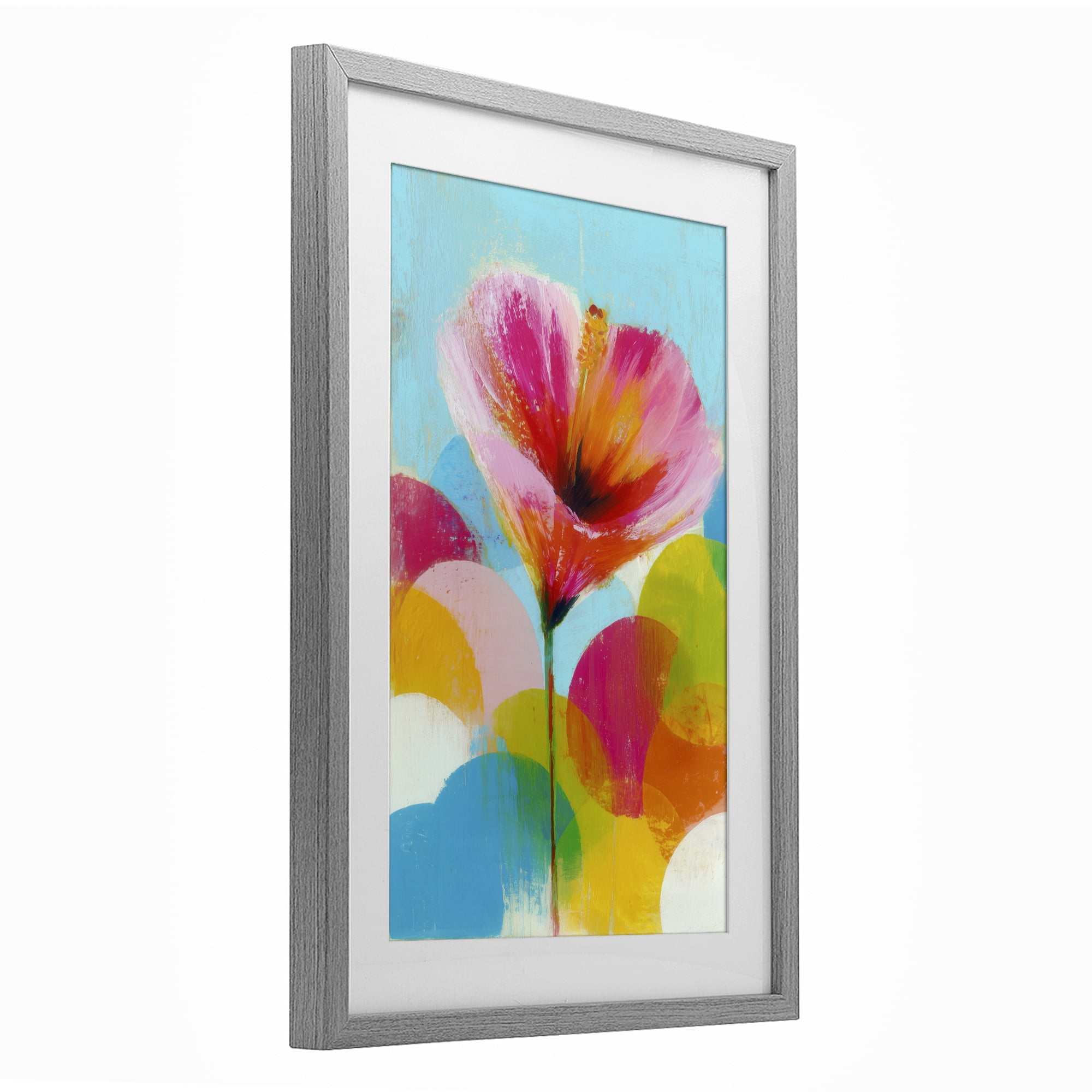 Stupell Industries Hibiscus In The Sun Gray Framed Print Under Glass, design by Chromatic Storm Studio