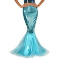 thumbnail image 2 of Zaldita Women's Party Dress Sequins Mermaid Long Tail Skirt with Asymmetric Mesh Panel Blue L, 2 of 7