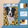 thumbnail image 2 of Spiral Notebook,Double-Wire Spiral College Lined Journal Notebook for Study and Notes,100 Pages,5.71x 8.26 in - Border Collie Smiling in Sunflower Field, 2 of 7