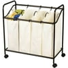 Household Essentials Antique Bronze 4-Bag Laundry Sorter, Canvas Bags