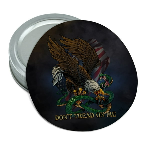 Don't Tread On Me Eagle Snake Round Rubber Non-Slip Jar Gripper Lid Opener