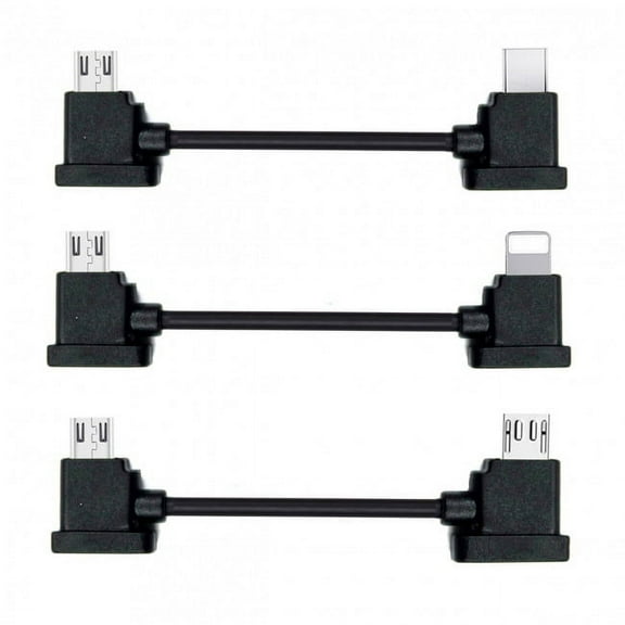 CY 3pcs/set Remote Controller Data Cable Type-C Micro 8P to Micro USB for Mavic Pro Platinum Mavic Park RC Accessories