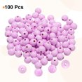 thumbnail image 3 of Uxcell 100 piezas de cuentas de madera moradas claras de 16 mm, cuentas redondas sueltas con agujero grande para hacer joyas, collares y pulseras., 3 of 7