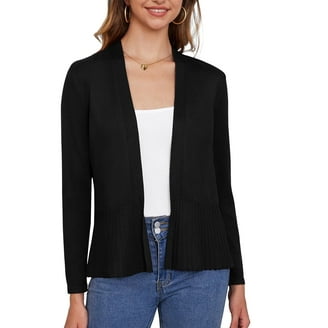 UVPLove Women's Long Sleeve Knit Cardigan, Open Front, Pockets