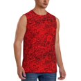 thumbnail image 2 of Bixox Men's Red Rose Printed Shirt Sleeveless Fitness Tank Top-Large, 2 of 7