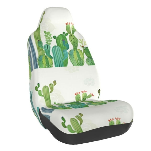 Naloa Cartoon Cactus Car Seat Covers Universal Front Seat Coves for Car Accessories ,Padded Car Covers for Automotive, SUV, Truck, and Van
