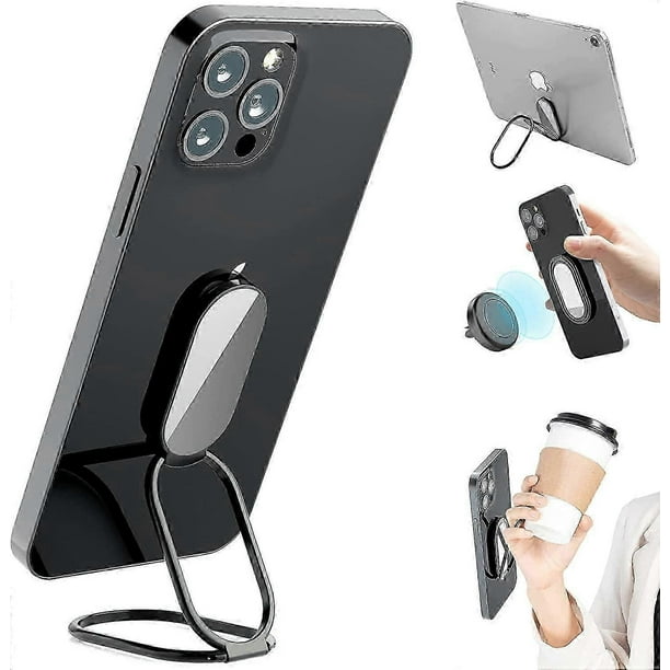 Phone Ring Holder Finger Kickstand, 360 Rotation Cell Phone Ring Holder Stand Metal Phone Back Grip for Magnetic Car Mount Foldable Cell Phone Stand C