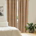 thumbnail image 2 of Ambesonne Ethnic Window Curtains, Tribal Geometric Pattern Art, Each 28" W x 95" L, Pale Orange and Dark Indigo, 2 of 4
