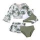 thumbnail image 1 of Traje de Baño de Falda de Cintura Alta Conjunto de Traje de Baño Dividido Impreso de Niñas con Cubierta de Protección Solar Camisola Falda de Baño Y Pantalones Set de Cuatro Piezas, 1 of 5