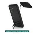 thumbnail image 1 of onn. Samsung Galaxy S25 Rugged Phone Case with Built-in Kickstand & Smartport Protection, Clear/Black, 1 of 5