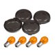 thumbnail image 1 of Kit de lente de lente de señal de giro negro ahumado para Harley con bombillas 1156 1157 para Harley Davidson Touring Softail Dyna Sportsters 2002-2013 Luz de color ámbar, 1 of 1