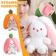 thumbnail image 4 of Lindo muñeco de peluche de conejo de fresa transformado, conejo de zanahoria, muñeco de fruta pequeño, conejito, 4 of 7