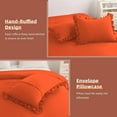 thumbnail image 6 of D.N.G. BEDDINGS 3 Piece Luxury 5 Inch Two Layer Ruffle Comforter Set Premium Super Soft, 800 TC, 100% Egyptian Cotton, Super Soft, Super King Size Orange Color, 6 of 7