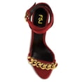 thumbnail image 4 of FSJ Women Classic Crystal Chunky High Heel Chain Sandals Open Toe Ankle Strap Single Band Dress Shoes Size 11 Red, 4 of 4