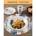 thumbnail image 3 of 13 Inch Round Placemats Set of 4, Navy Blue Pumpkin Fall Non Slip Heat Insulation PP Table Mats, Leaves Thanksgiving Botanical Watercolor Washable Place Mats for Kitchen Dining Party Table Decor, 3 of 7
