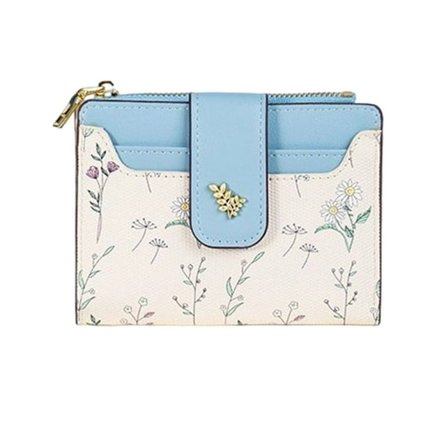Women's Floral Purse Slim Card Holder Compact Wallet Stylish Clutch For Daily Use Practical Accessory Lightweight Secure