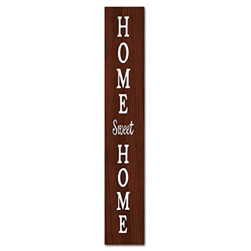 Rustic Inspirational Rustic Home Sweet Home Sign, Vertical Welcome Sign For Front Porch Decorations For Door Home Farmhouse Indoor Outside Inside House Patio Party Wood Sign 6x16 Inch