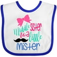 thumbnail image 3 of Inktastic Middle Sister to a Little Mister Girls Baby Bib, 3 of 4