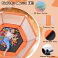 thumbnail image 2 of 55" Mini Trampoline with Safety Enclosure Net, SEGMART Indoor Outdoor Toddler Trampoline with No-Gap Design, Small Trampoline for Kids, Kids Trampoline with Balls, Birthday Gift, 2 of 6