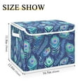 thumbnail image 3 of Ryvnso Peacock Feathers Artistic Large Lidded Foldable Storage Baskets Cubes Boxes Lids Bin for Home, 3 of 7